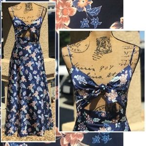 Petal & Pup KAISHA Blue Floral Midi Dress Size 4 *Sold-Out*